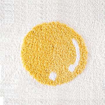 Ankah Bath Mat Cute Rug Non Slip for Bathroom, Absorbent, Extra Soft, Adorable Design, 22" x 30", Poached Eggs