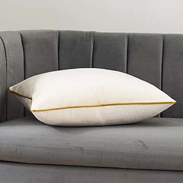 Avigers 24 x 24 Inches White Solid Cushion Case Luxury Modern Square Throw Pillow Cover Decorative Pillow for Couch Living Room Bedroom Car 60 x 60cm