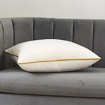 Avigers 24 x 24 Inches White Solid Cushion Case Luxury Modern Square Throw Pillow Cover Decorative Pillow for Couch Living Room Bedroom Car 60 x 60cm