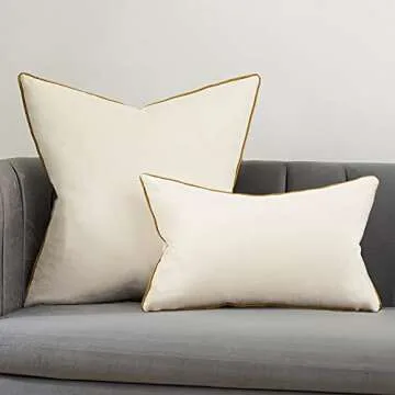 Avigers 24 x 24 Inches White Solid Cushion Case Luxury Modern Square Throw Pillow Cover Decorative Pillow for Couch Living Room Bedroom Car 60 x 60cm