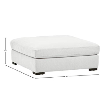 Amazon Brand – Stone & Beam Lauren Down Filled Oversized Ottoman with Hardwood Frame, 46.5"W, Pearl