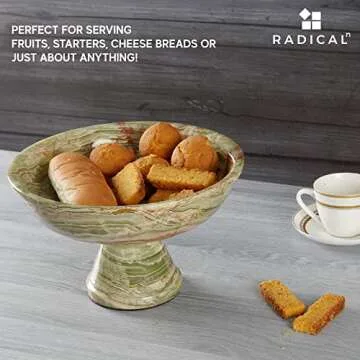 12 Inch Radicaln Green Onyx Marble Fruit Bowl for Kitchen