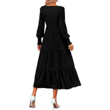 KIRUNDO Women Spring Wedding Guest Maxi Dress Elegant Puff Long Sleeve Summer Smocked Empire Waist S...