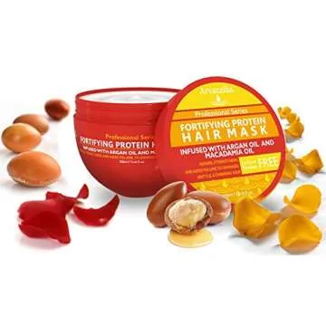 Arvazallia Fortifying Protein Hair Mask and Deep Conditioner with Argan Oil and Macadamia Oil Hair Repair Treatment for Damaged, Brittle, or Thinning Hair - Promotes Natural Hair Growth