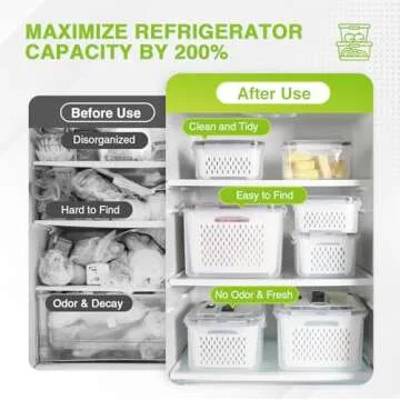 LUXEAR 5PCS Produce Storage Containers for Freshness