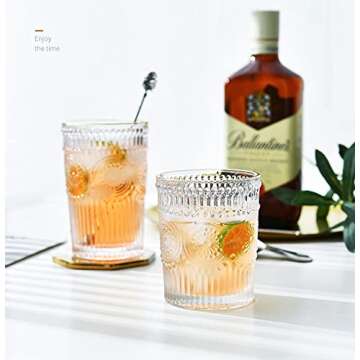 LOYUYU Set of 6 Vintage Glasses for All Beverages