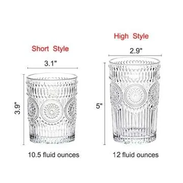 LOYUYU Set of 6 Vintage Glasses for All Beverages