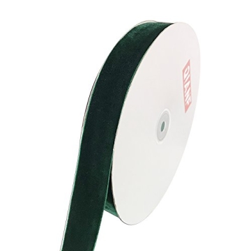 QIANF Vintage Green Velvet Ribbon for Crafting and Gifts
