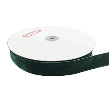 QIANF Vintage Green Velvet Ribbon for Crafting and Gifts