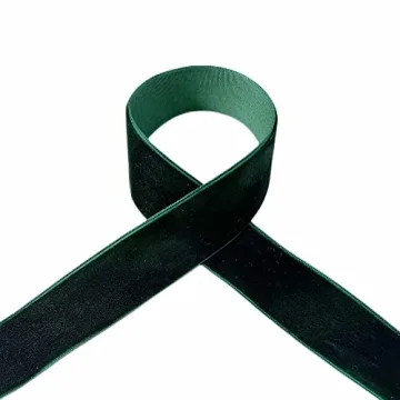 QIANF Vintage Green Velvet Ribbon for Crafting and Gifts