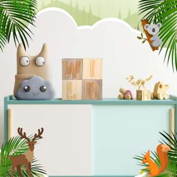 Woodland Nursery Decor Wooden Shelf Blocks for Kids