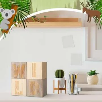 Woodland Nursery Decor Wooden Shelf Blocks for Kids