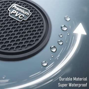 KULOLO Car Cup Holder Coaster 4 Pack - Non Slip & Shockproof,Flexible PVC Rubber Insert for Car/Truc...