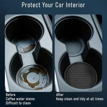 KULOLO Car Cup Holder Coaster 4 Pack - Flexible & Non-Slip