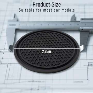 KULOLO Car Cup Holder Coaster 4 Pack - Flexible & Non-Slip