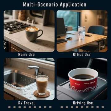 KULOLO Car Cup Holder Coaster 4 Pack - Flexible & Non-Slip