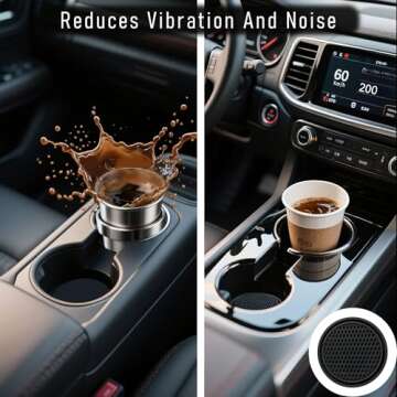KULOLO Car Cup Holder Coaster 4 Pack - Flexible & Non-Slip