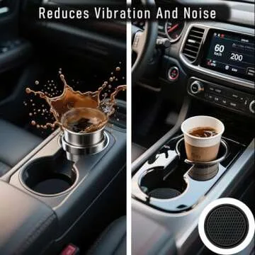 KULOLO Car Cup Holder Coaster 4 Pack - Flexible & Non-Slip