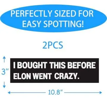 2 Pack Anti Elon Bumper Stickers - Reflective Vinyl for Cars