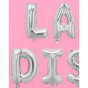 xo, Fetti Last Disco Foil Balloons - 16", Silver | Bachelorette Party Decorations, 70s, Bride Supplies, Space Cowboy Bach,