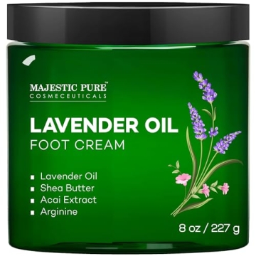 Majestic Pure Lavender Oil Foot Cream - 8 oz Rejuvenating Care