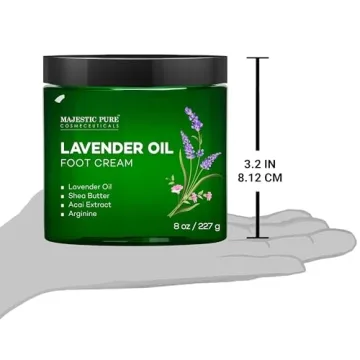 Majestic Pure Lavender Oil Foot Cream - 8 oz Rejuvenating Care