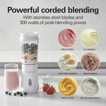 Hamilton Beach Portable Blender 300W BPA Free Dishwasher Safe