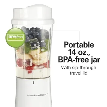 Hamilton Beach Portable Blender 300W BPA Free Dishwasher Safe
