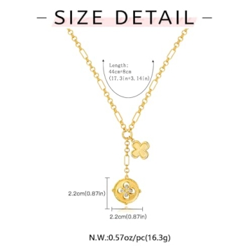 WOWORAMA Gold Coin Charm Necklace for Women - Elegant Layering Pendant