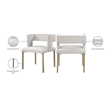 Meridian Furniture Modern Velvet Dining Chairs Set of 2