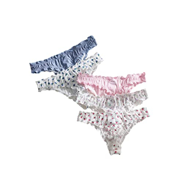 COZYEASE Women's 5 Piece Floral Print Low Rise Panty Set, Comfortable & Stylish