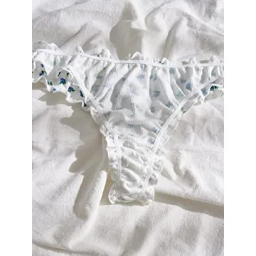 COZYEASE Women's Floral Print Low Rise Panty 5 Pack