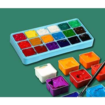 HIMI Gouache Paint Set 18 Vibrant Colors Non Toxic 30ml