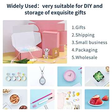 SNOGSWOG 28 Pack 10x8x3 inches Pink Shipping Boxes for Small Business, Small Corrugated Cardboard Gift Box for Mailing,Shipping,Storing,Gifts Wrapping