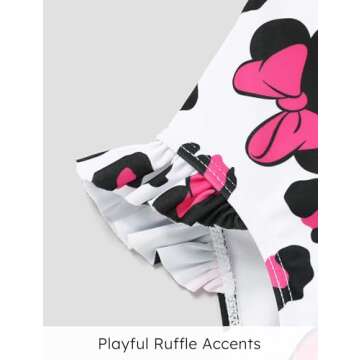 Disney Minnie Mouse Girls Swimsuit UPF 50 for Ages 4-5