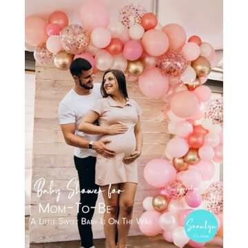 Soonlyn Rose Gold Balloons 140 Pack 12 Inch Gold and Pink Balloons and Pink Confetti Balloons Garland Arch Kit for Bridal Shower Baby Shower Party Decoration