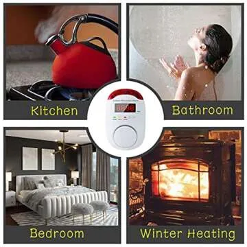 Colorwell Carbon Monoxide Detectors Portable Carbon Monoxide Detector for Travel Plug in Wall with LED Digital Display Voice Light Plug and Play