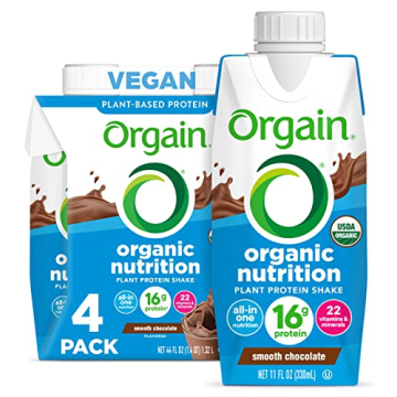 Orgain Organic Nutritional Vegan Protein Shake, Smooth Chocolate - 16g Plant Based Protein, Meal Rep...