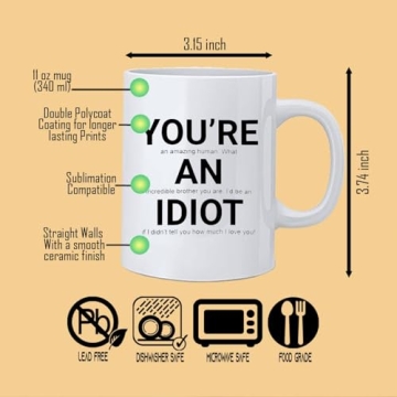 Kwieema Brother Gift Brother Coffee Mug Gifts for Brothe Brother Birthday Gifts from Sister Father’s Day Gifts for Brother Big Brother Gifts Coffee Cup Christmas Gift for Brother Mugs