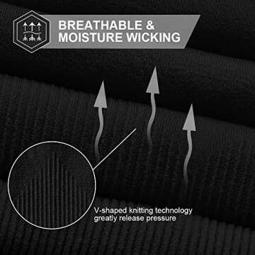 Vorshape 2 Pairs Sun UV Protection Cooling Arm Sleeves for Men & Women, UPF 50 Arm Cover, Black & Deep Grey