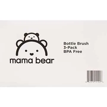 Amazon Brand - Mama Bear Bottle Brush (Pack of 3), White