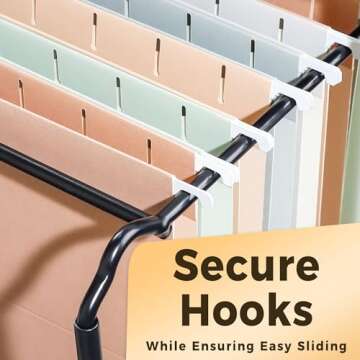 SUNEE 25 Count Hanging File Folders, Pastel Colors, Hanging File Folders Letter Size, Hanging Folders with 1/5-cut Tabs, Designed for Bulky Files, Filing Cabinets, Medical Charts