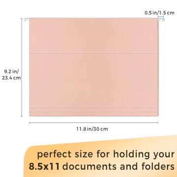 SUNEE 25 Count Hanging File Folders, Pastel Colors, Hanging File Folders Letter Size, Hanging Folders with 1/5-cut Tabs, Designed for Bulky Files, Filing Cabinets, Medical Charts