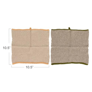 Creative Co-Op Cotton Dish Cloth Set of 2 for Stylish Kitchens