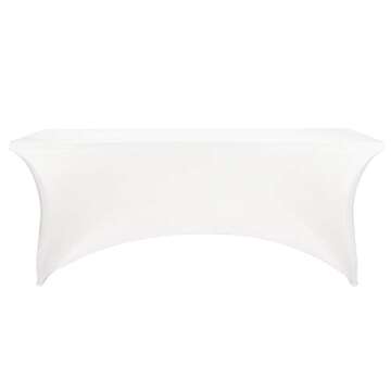 LZY Spandex Fitted Stretch Table Cover for 6 ft or 4ft or 8ft Folding Table, Rectangular Cocktail Ta...