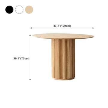 NIUYAO Round Solid Wood Dining Table Natural, 47.2" W Circular Tabletop for Dining Room Kitchen Leis...