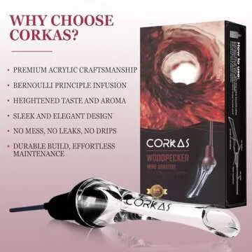 CORKAS Instant Wine Aerator for Lovers and Collectors
