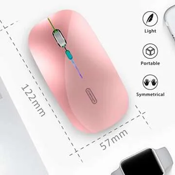 Uiosmuph Rechargeable LED Wireless Mouse - Portable & Silent