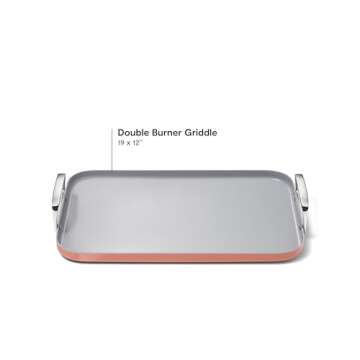 Caraway Double Burner Griddle - 19x12” Griddle Pan - Non-Stick Ceramic Coated - Non Toxic, PTFE & PFOA Free - Oven Safe & Compatible with All Stovetops - Perracotta