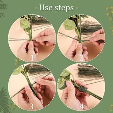 Buy 100 Pcs 26 Gauge Green Floral Wire Stems for Crafts